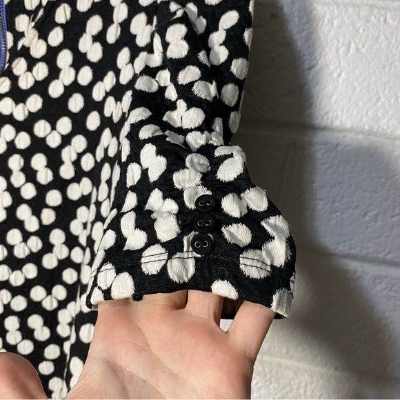 Gorgeous Deletta Anthropolgie Polka Dot Dress V Neck Blue Zipper XS - flaw - Picture 11 of 12